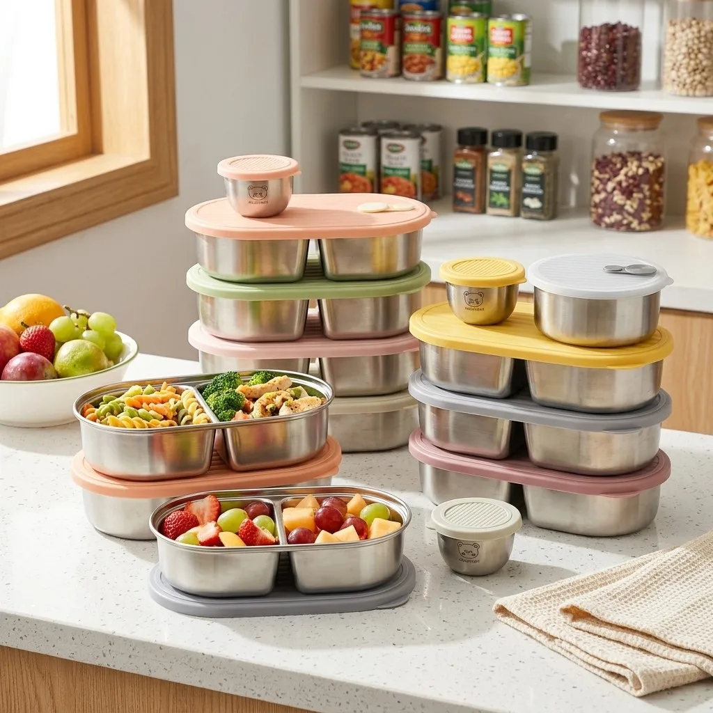 Food Storage With Dividers - Contenitore per il pranzo in acciaio