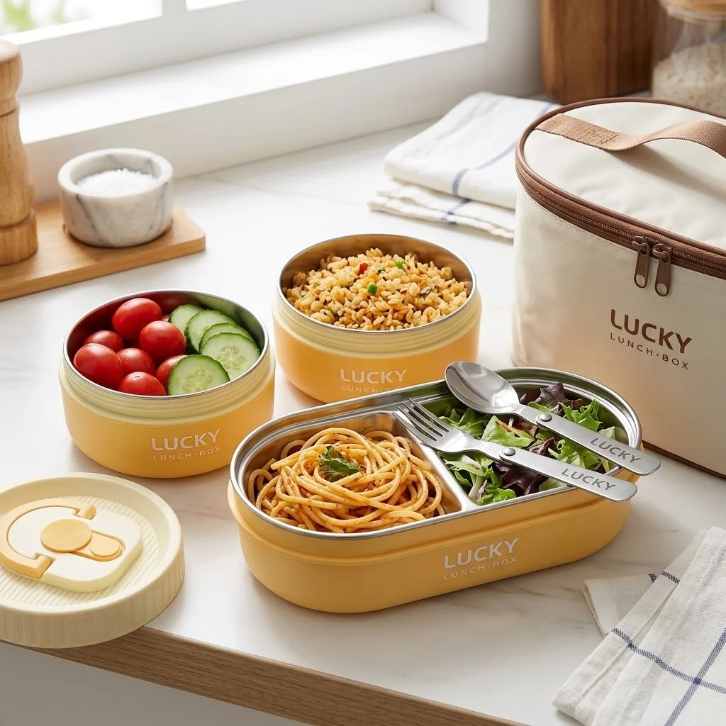 Food Storage With Dividers - Set di contenitori termici per alimenti,