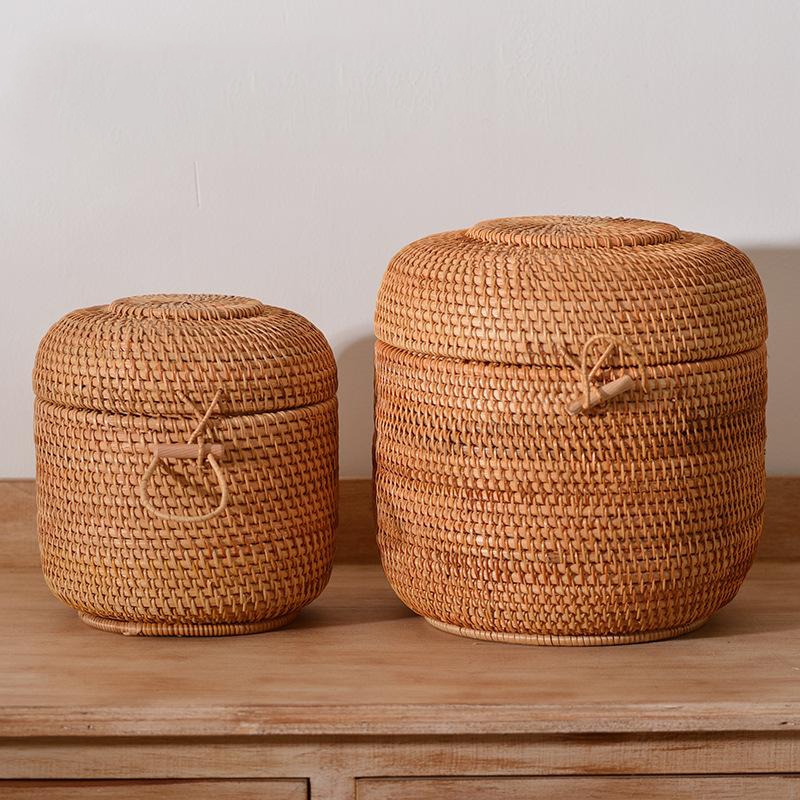 Food Storage Oven Safe - Scatola portaoggetti per tè in rattan