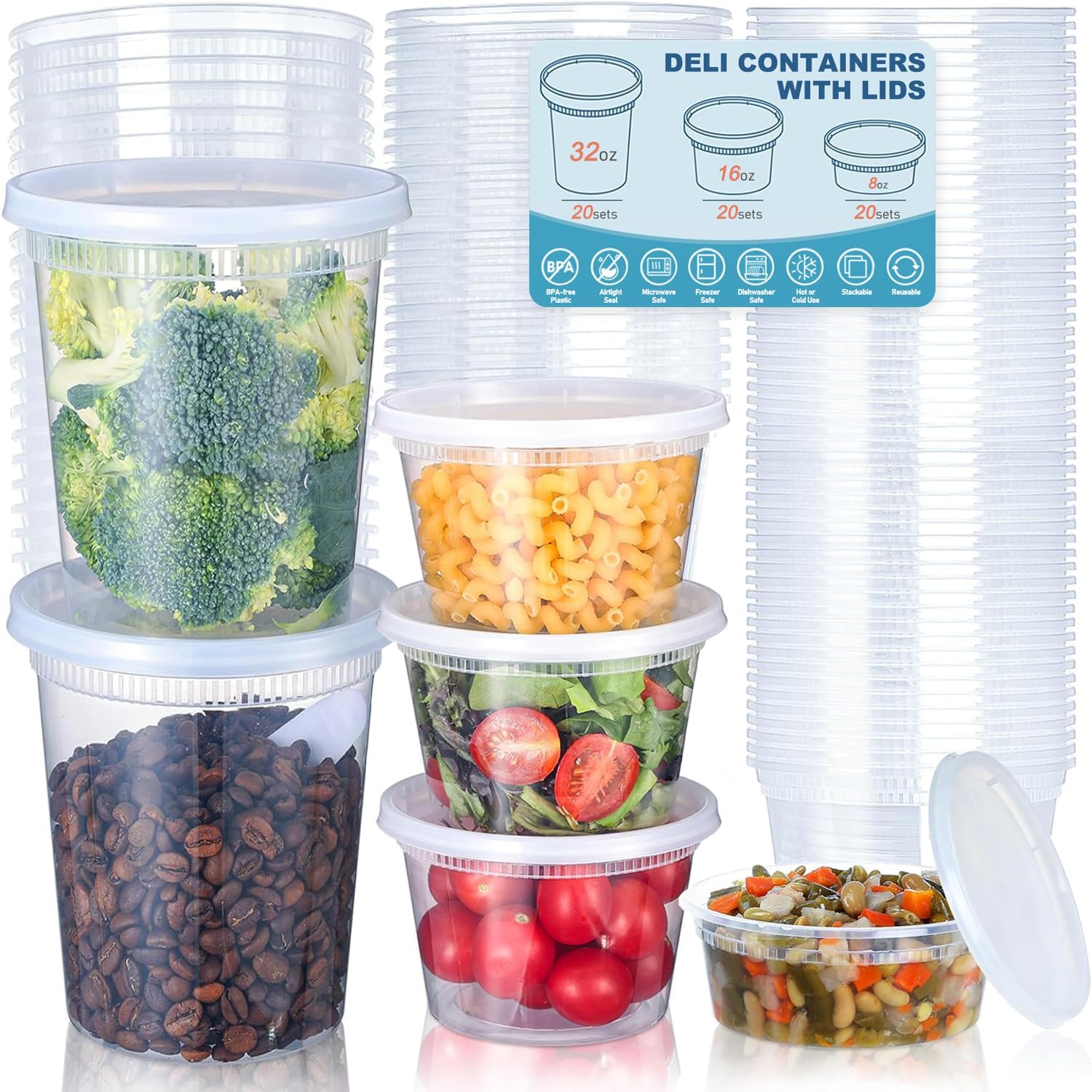 Food Storage Meals - Contenitori per alimenti Deli da 24