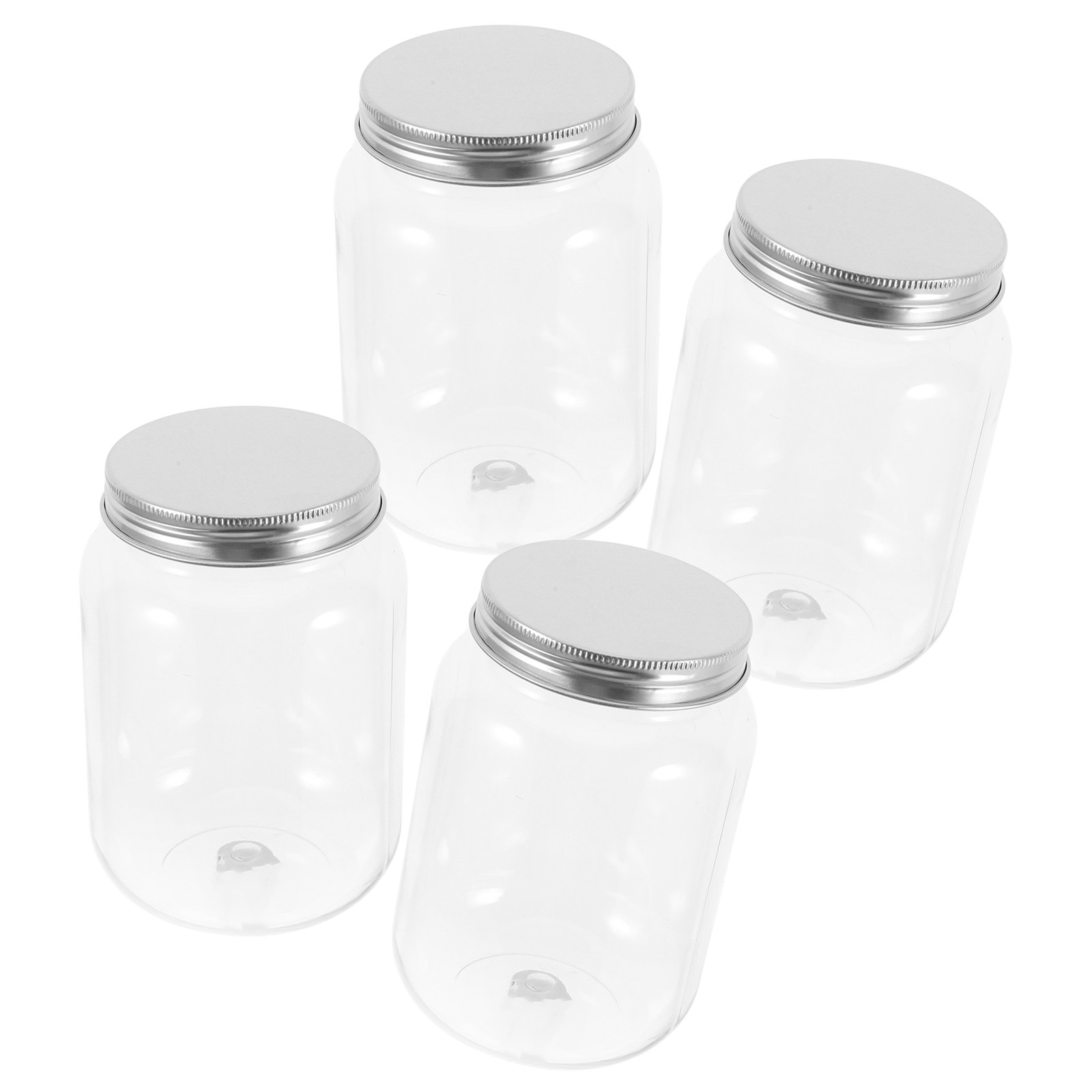 Food Storage Containers - 4 barattoli in plastica trasparente con