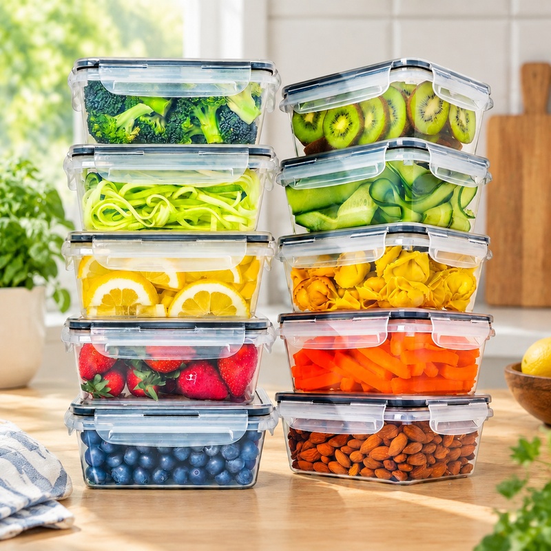 Food Storage Labels - Set di 10 contenitori per alimenti,