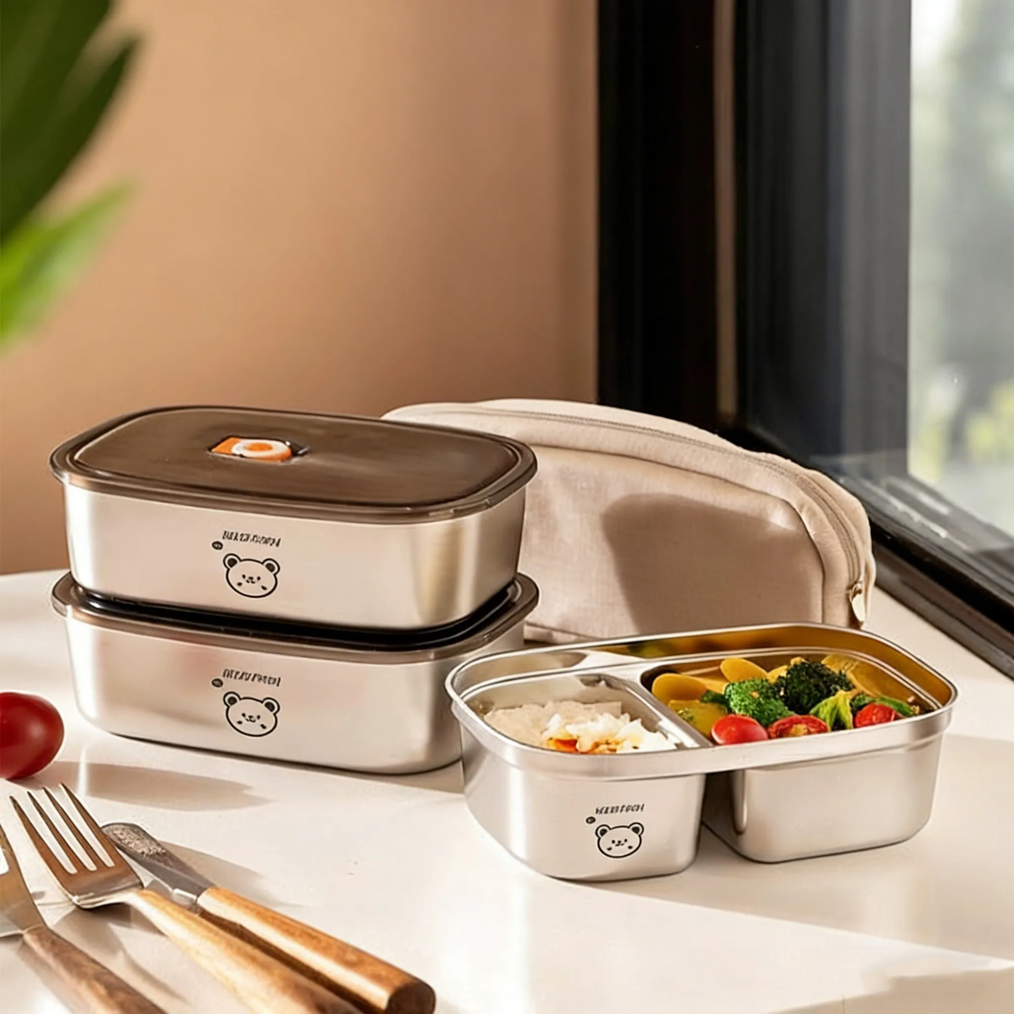 Food Storage Oven Safe - Contenitore per alimenti in acciaio inossidabile
