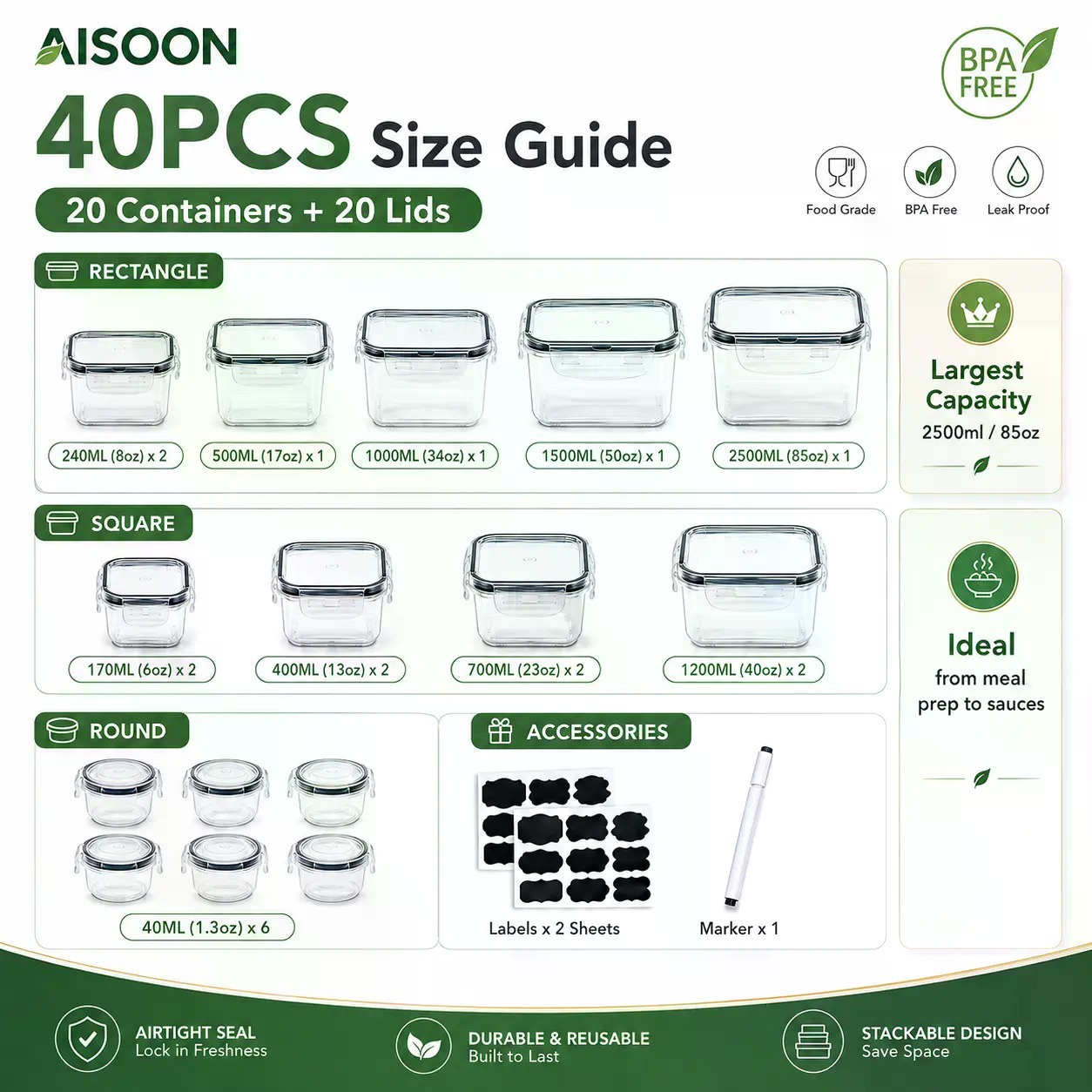 Set di 40 Contenitori per Alim - Food Storage Labels recensione e prezzo